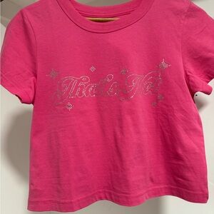 Y2k Paris Hilton crop top with “That’s Hot”Sparkle Design